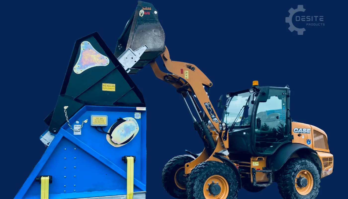 Tilting screen deck front view